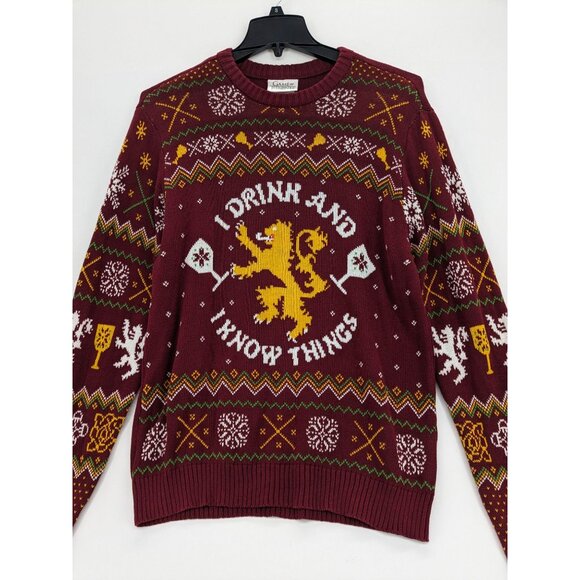 Game Of Thrones Pullover Sweater Adult Size L I Drink And I Know Things Cosplay - Picture 3 of 9